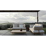 Дизайнерский кофейный стол из дерева с керамической столешницей уличный SWAY Coffee Table варинант исполнения - 3 | Loft Concept в Сочи