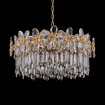 Люстра круглая с декоративными элементами в виде крупных хрустальных цветов Palace Gardens варинант исполнения - 2 | Loft Concept в Сочи