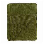 Плед из хлопка жемчужной вязки оливкового цвета Waffle Comfort варинант исполнения - 1 | Loft Concept в Сочи