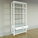 Стеллаж Elsa Dreams White со стеклянными полками и ящиком варинант исполнения - 3 | Loft Concept в Сочи