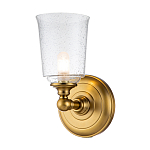 Бра для ванных комнат с прозрачным плафоном из стекла с пузырьками на основании цвета латунь Feiss варинант исполнения - 1 | Loft Concept в Сочи