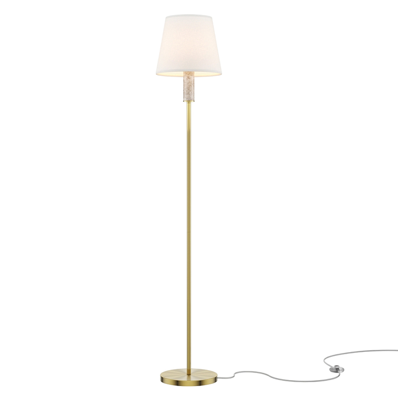 Напольный светильник Lira E27 Латунь Белый Серый в Сочи | Loft Concept 