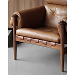 Кресло с деревянным каркасом и обивкой из натуральной кожи Medieval Furniture варинант исполнения - 4 | Loft Concept в Сочи