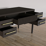 Большой Рабочий стол Primo с 5 выдвижными ящиками Темный орех варинант исполнения - 5 | Loft Concept в Сочи