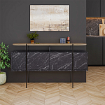 Комод с цветом фасада черный мрамор с деревянной столешницей на металлических ножках HANLEY CONSOLE HITIT BENDIR варинант исполнения - 1 | Loft Concept в Сочи