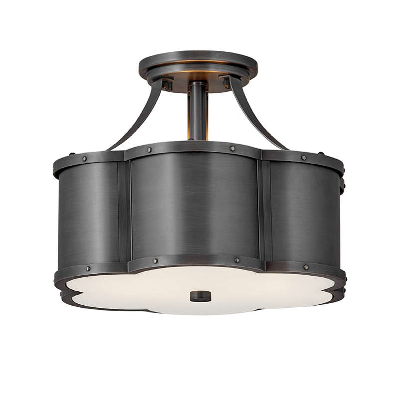 Потолочный светильник с декоративными заклепками Hinkley  Латунь Белый Черный Никель в Сочи | Loft Concept 