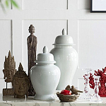 Ваза белая с крышкой однотонная Chinoiserie Ceramics варинант исполнения - 4 | Loft Concept в Сочи