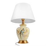 Настольная лампа бежевая с изображением птиц Slip Away варинант исполнения - 3 | Loft Concept в Сочи