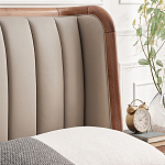 Кровать двуспальная с мягким изголовьем Moon Walnut Bed варинант исполнения - 6 | Loft Concept в Сочи
