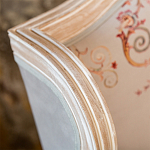 Двухместный диван из массива бука серый с растительным орнаментом Raffael Blue Grey Sofa варинант исполнения - 4 | Loft Concept в Сочи