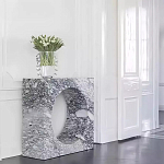 Дизайнерский журнальный стол квадратной формы с круглой нишей Guxawar варинант исполнения - 2 | Loft Concept в Сочи