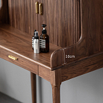 Туалетный стол деревянный с ящиком и зеркалом Moon Walnut Furniture варинант исполнения - 4 | Loft Concept в Сочи