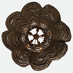 Круглая люстра волнистой формы с декором из круглых деревянных бусин коричневая Brown Wooden Beads Chandelier варинант исполнения - 2 | Loft Concept в Сочи