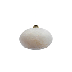 Подвесной светильник с плафоном в виде эллипса из белого алебастра Cryptocrystalline Stone варинант исполнения - 3 | Loft Concept в Сочи