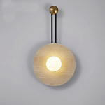 Бра круглое с каменным основанием и плафоном из стекла в форме шара Shaw Marble Lighting варинант исполнения - 4 | Loft Concept в Сочи