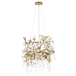 Подвесная люстра в виде ветвей деревьев золотого цвета с прозрачными подвесками-каплями 8 и 14 ламп Droplet Chandelier варинант исполнения - 2 | Loft Concept в Сочи