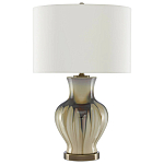 Настольная лампа фарфоровая с тканевым абажуром Caramel  варинант исполнения - 2 | Loft Concept в Сочи