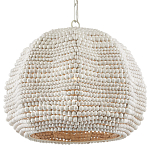 Подвесной светильник в форме купола с декором из круглых деревянных бусин White Wooden Beads Chandelier варинант исполнения - 2 | Loft Concept в Сочи