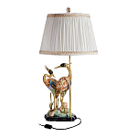 Настольная лампа с абажуром и основанием в виде двух цапель Porcelain Heron Lamp варинант исполнения - 2 | Loft Concept в Сочи