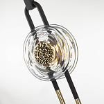 Подвесной светильник черного цвета с прозрачным стеклянным плафоном и золотистой центральной вставкой Virelia  варинант исполнения - 6 | Loft Concept в Сочи