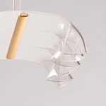 Люстра линейная с 3-мя белыми волнистыми плафонами Wave Line варинант исполнения - 10 | Loft Concept в Сочи