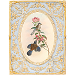 Декоративный постер с изображением птиц в раме с рельефным растительным узором Blooming Birds Poster варинант исполнения - 11 | Loft Concept в Сочи