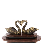 Часы настольные из натурального камня с декором в виде двух лебедей Swans Stone Clock варинант исполнения - 8 | Loft Concept в Сочи