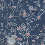 Обои ручная роспись Houghton Dark Blue варинант исполнения - 4 | Loft Concept в Сочи