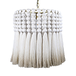 Подвесной светильник круглый плетеный с белой бахромой Braided Bundle of Ears варинант исполнения - 1 | Loft Concept в Сочи