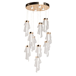 Люстра каскадная с 10-ю прозрачными плафонами Wave Line варинант исполнения - 2 | Loft Concept в Сочи