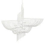 Люстра белая в форме спирали с декором из круглых деревянных бусин White Wooden Beads варинант исполнения - 3 | Loft Concept в Сочи