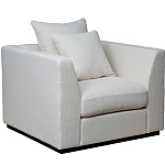 Дизайнерское кресло мягкое с обивкой из рогожки кремового цвета Decoration of Everything варинант исполнения - 1 | Loft Concept в Сочи