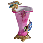 Ваза розового цвета из фарфора с птичкми и цветущими ветвями Garden of Eden варинант исполнения - 3 | Loft Concept в Сочи