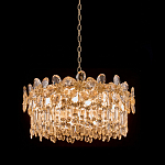 Люстра круглая с декоративными элементами в виде крупных хрустальных цветов Palace Gardens варинант исполнения - 3 | Loft Concept в Сочи