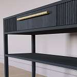Дизайнерская Консоль с полкой и ящиком Primo Черный дуб варинант исполнения - 4 | Loft Concept в Сочи