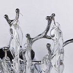 Бра цвета хром с ветвями и прозрачными стеклянными подвесками в виде вытянутых спиральных капель Droplet Chandelier варинант исполнения - 4 | Loft Concept в Сочи