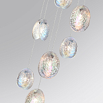 Люстра каскадная с 7-ю круглыми плафонами из рельефного стекла Disc Light варинант исполнения - 5 | Loft Concept в Сочи