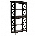 Стеллаж с 4-мя полками и 2-мя ящиками черного цвета из массива березы   варинант исполнения - 1 | Loft Concept в Сочи