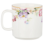 Кружка из фарфора белая с цветочным принтом 400 мл Flower Porcelain Collection варинант исполнения - 1 | Loft Concept в Сочи