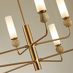 Люстра на штанге с 8-ю цилиндрическими матовыми плафонами и шарами из камня Orb Essence варинант исполнения - 11 | Loft Concept в Сочи