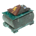 Шкатулка прямоугольная с зеркалом из натурального камня змеевик Stone Casket варинант исполнения - 4 | Loft Concept в Сочи