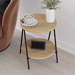 Стол приставной с 2-мя круглыми столешницами из дерева ESSEL OAK варинант исполнения - 8 | Loft Concept в Сочи