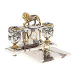 Настольный письменный набор из мрамора с декором в виде льва в подарочной упаковке Marble Accessory варинант исполнения - 2 | Loft Concept в Сочи