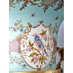 Ваза из голубого фарфора с рисунком птиц и цветов и декоративными элементами Blue Garden варинант исполнения - 9 | Loft Concept в Сочи