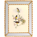 Постер с изображением птиц и цветов в зеркальной раме Blooming Birds Poster варинант исполнения - 8 | Loft Concept в Сочи