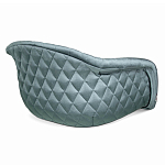 Барный стул со спинкой и мягкой обивкой с ромбами на 4-х деревянных ножках Голубой Велюр Ava Charm варинант исполнения - 3 | Loft Concept в Сочи