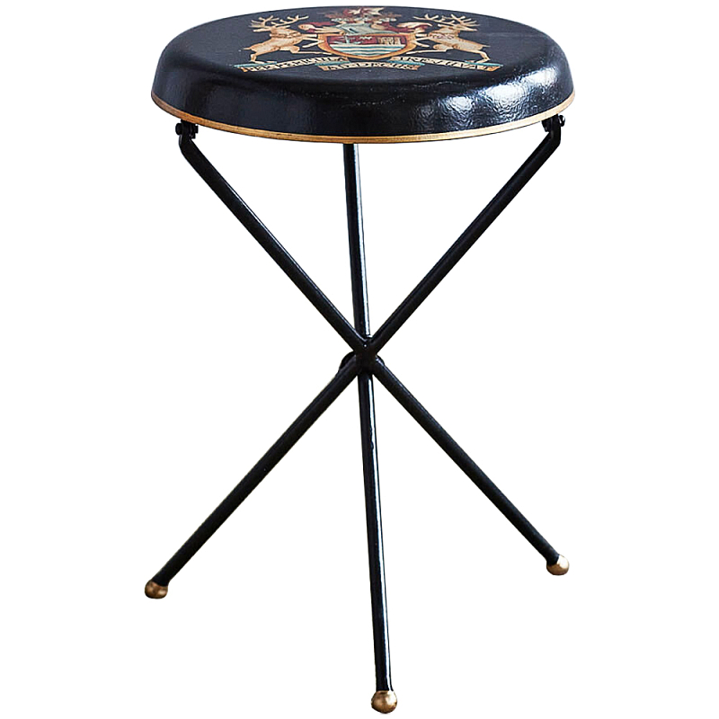 Круглый приставной столик складной Heraldry Chinoiserie Collection Side table Черный Мульти Круглый приставной столик складной Heraldry Chinoiserie Collection Side table Черный Мульти в Сочи | Loft Concept