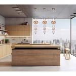 Подвесной светильник с вертикальной композицией из прозрачных и янтарных стеклянных шаров и ромбов Gabriel Scott Luna варинант исполнения - 21 | Loft Concept в Сочи