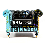 Кресло "Баския и Уорхол" Basquiat Warhol graffiti chair натуральная кожа варинант исполнения - 1 | Loft Concept в Сочи