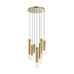 Люстра каскадная с 7-ю цилиндрическими плафонами из стекла Luminous Cylinders варинант исполнения - 4 | Loft Concept в Сочи